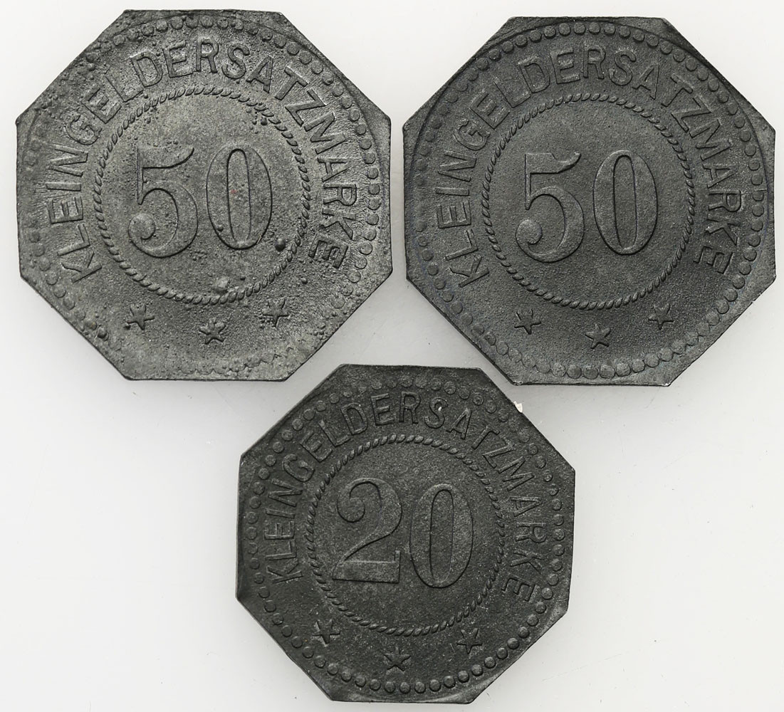 Jedlinka - Julian Websky. 20, 50 fenigów 1917, zestaw 3 monet
